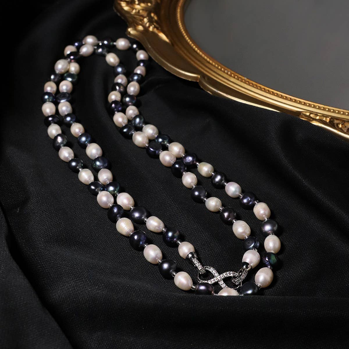 LUXURY RETRO NATURAL FRESHWATER PEARL NECKLACE_CWAJE3840
