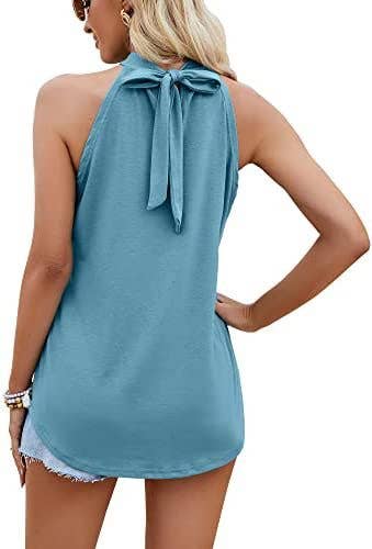 Waistcoat Halter Top Keyhole Sleeveless Shirt