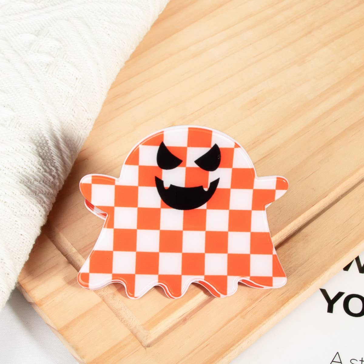 HALLOWEEN GHOST HAIR CLAW SPOOKY BACK CLIP_CWAHA1451