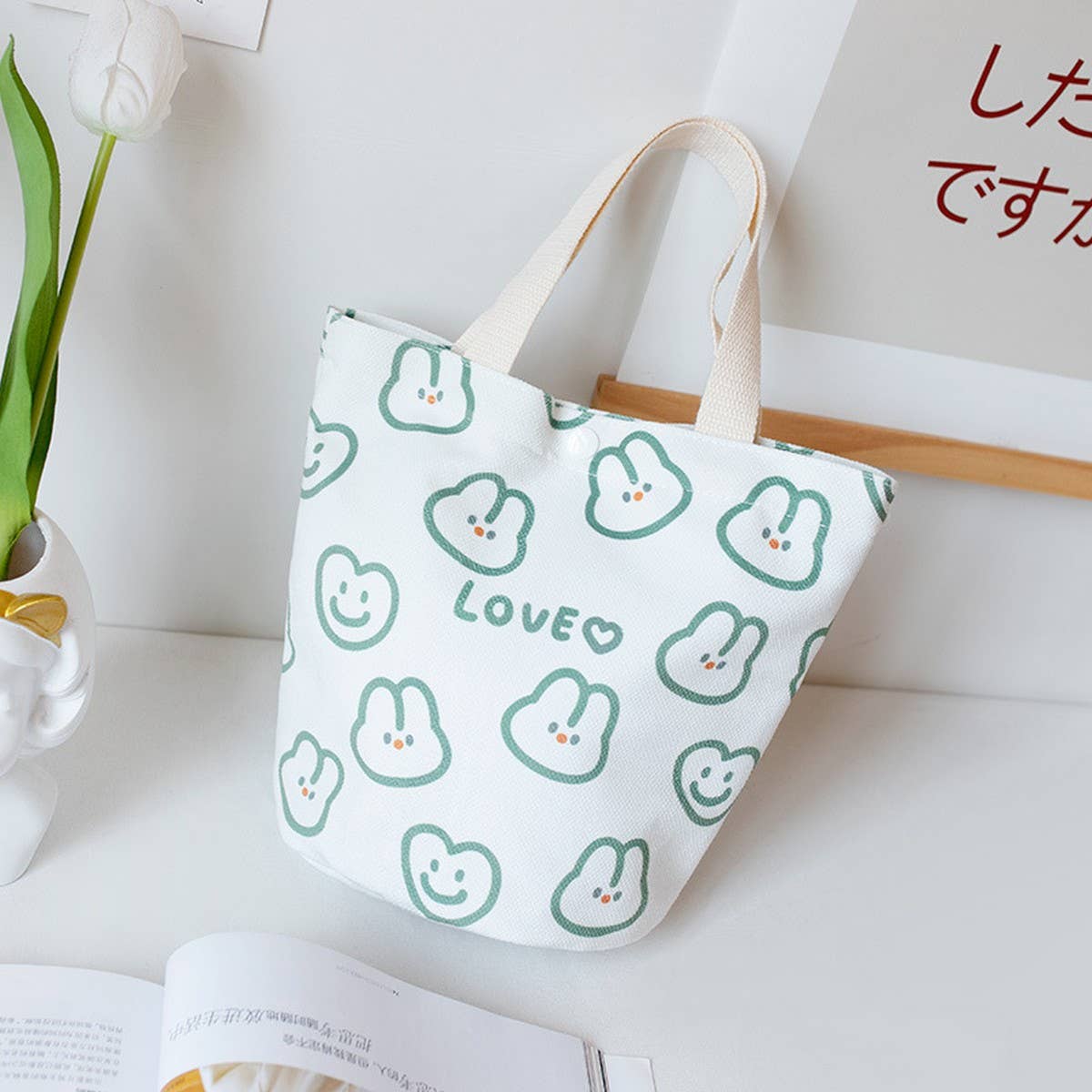 SPRING CANVAS LUNCH BUCKET BAG FOR WOMEN_CWAB5672
