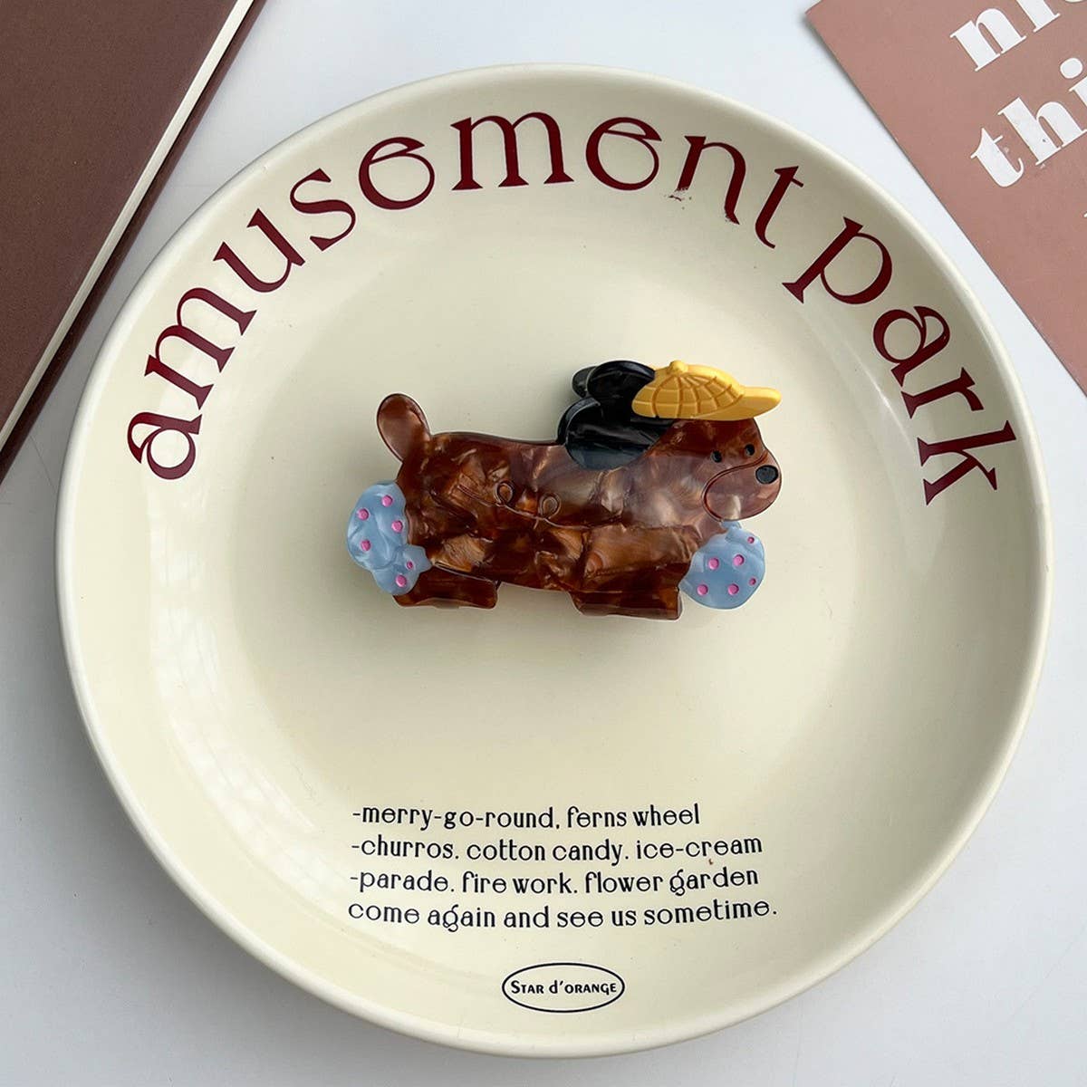 CUTE CARTOON DOG ACETATE CLIP CHIC SIMPLE HAIRPIN_CWAHA5911