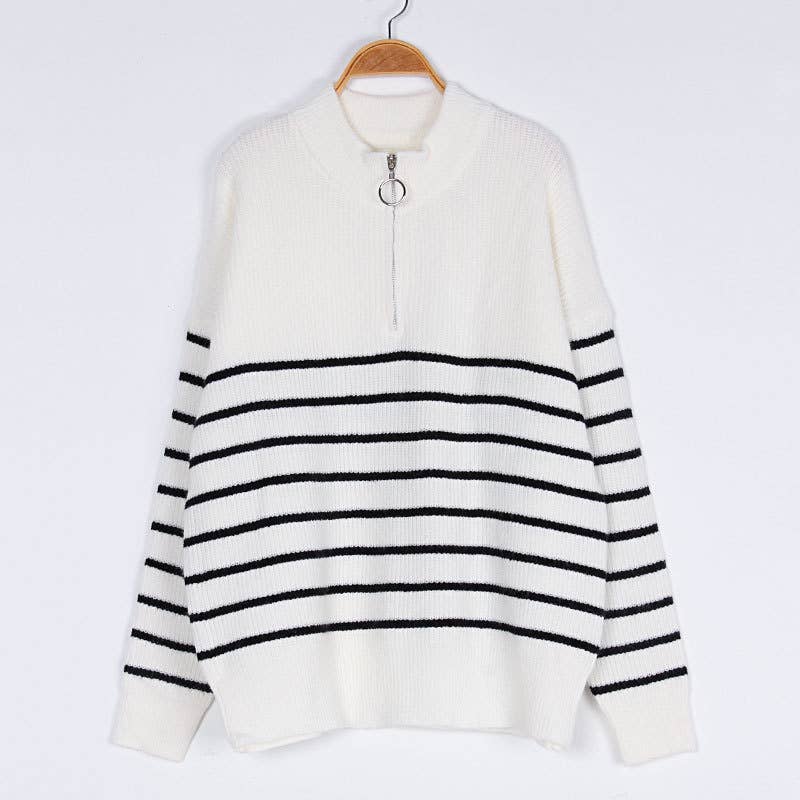 Womens Zip-Up Pullover With Matching Colors