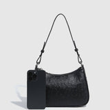 OSTRICH TEXTURE ADJUSTABLE UNDERARM HANDBAG_CWAB5692