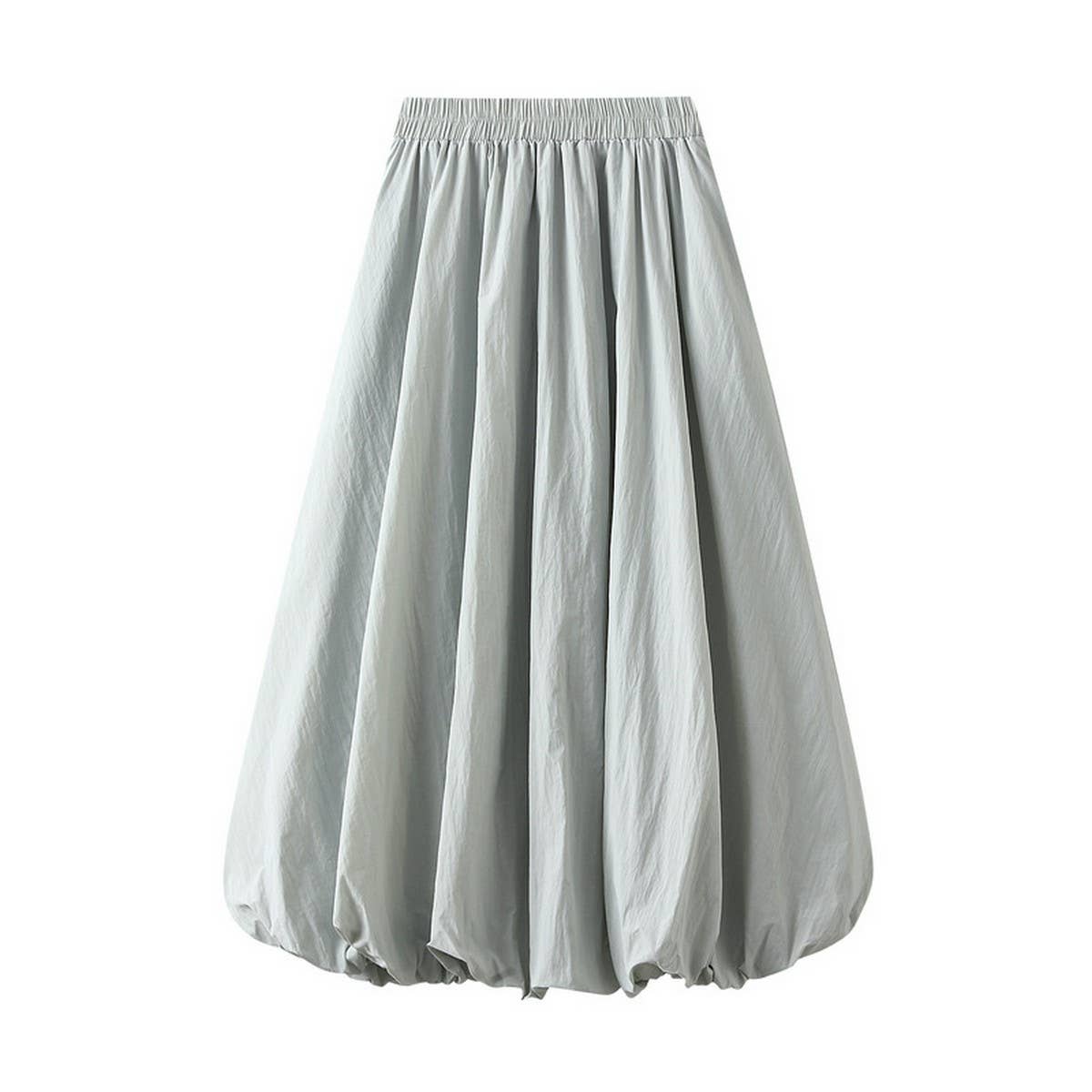 HIGH WAIST SLIM FIT BALLOON MIDI SKIRT_CWBMS0367
