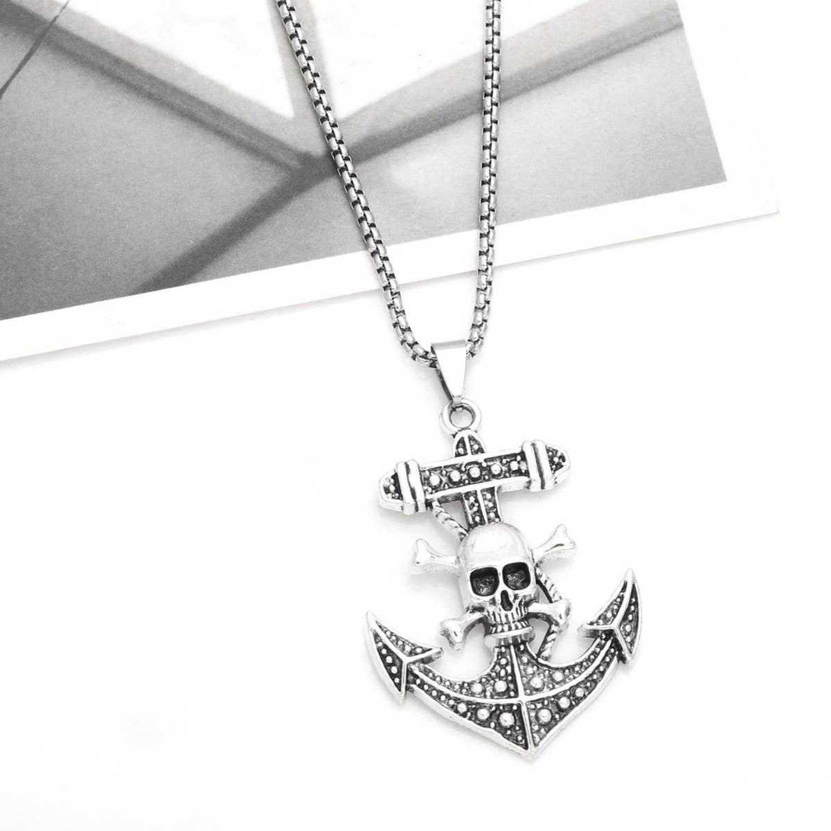 PERSONALIZED HIP HOP PIRATE SKULL PENDANT NECKLACE_CWAJE0971