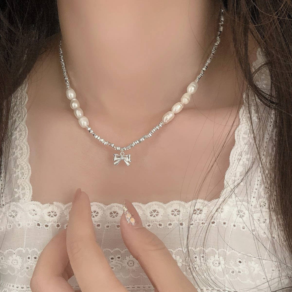 FAIRY STYLE FRESHWATER PEARL NECKLACE FOR WOMEN_CWAJE3015