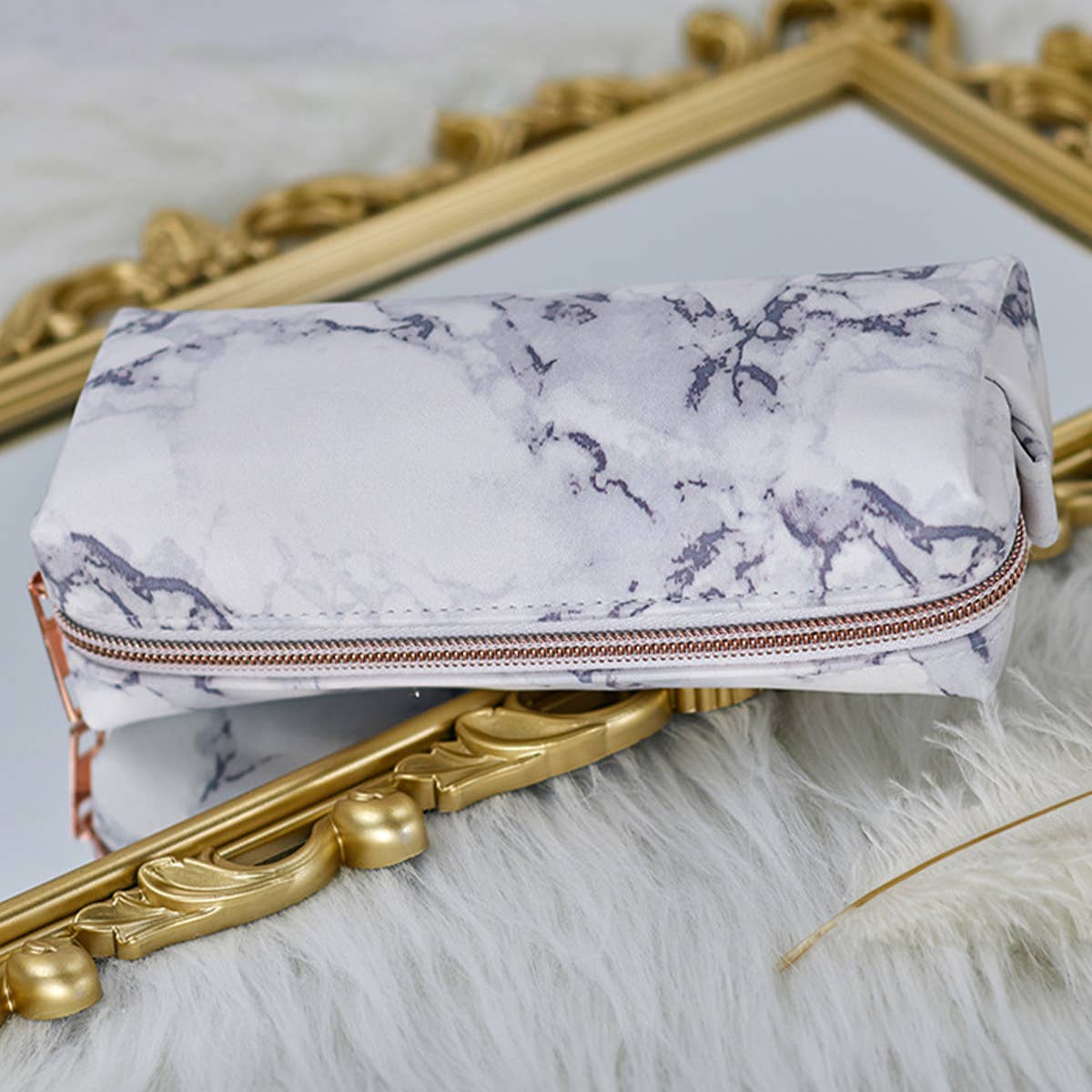 Simple Marble Pattern Makeup Bag_Cwab1460