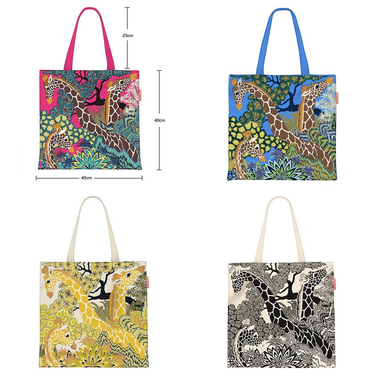 CUTE GIRAFFE PRINT CANVAS SHOULDER BAG_CWAB5125