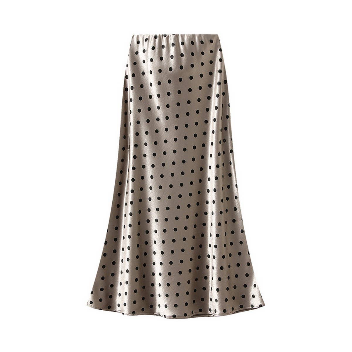 POLKA DOT SKIRT HIP SKIRT MID LENGTH A LINE SKIRT_CWBMS0294