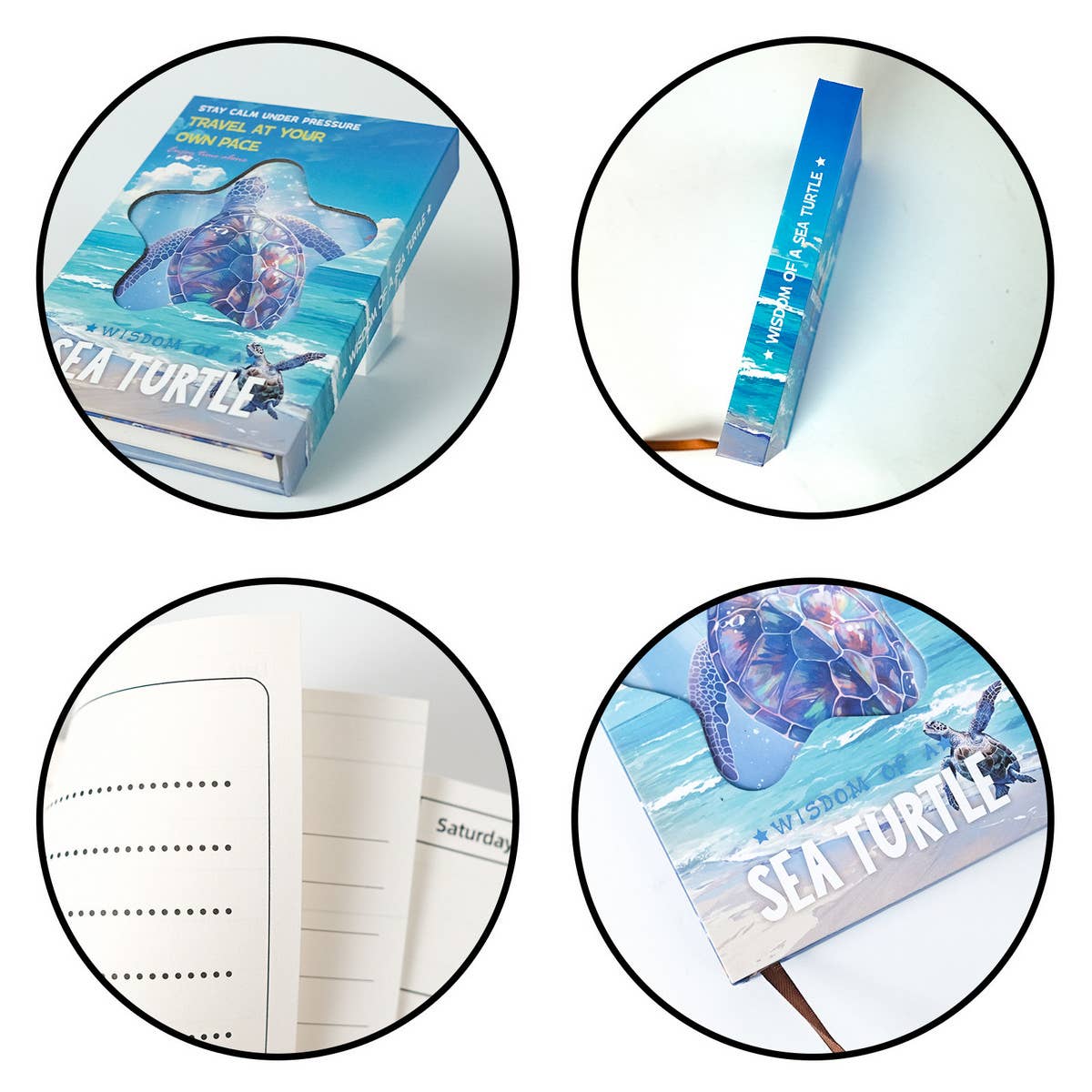 BLUE WAVE TURTLE COVER HARD SHELL NOTEBOOK_CWMM1849