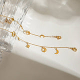 18K GOLD MOON STAR TASSEL BRACELET WITH CRYSTALS_CWAJE4662