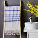 LIGHTWEIGHT COTTON STRIPED BEACH TOWEL WITH TASSELS_CWMM7601