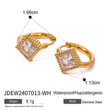 18K GOLD TITANIUM STEEL ZIRCON HIGH END EARRINGS_CWASC1677