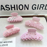 PINK BOW ACETATE CLAW CLIP CUTE ELEGANT STYLE_CWAHA5708