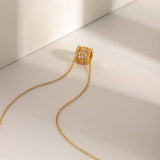 Versatile 18K Round Zirconia Necklace_Cwaha0905