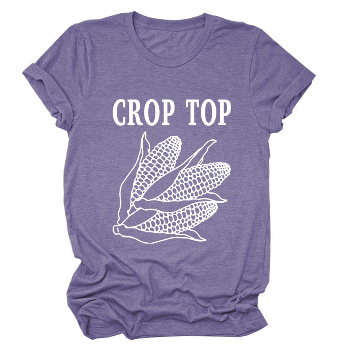CORN LETTER PRINT TEE WOMEN S CASUAL T SHIRT_CWTTS1502