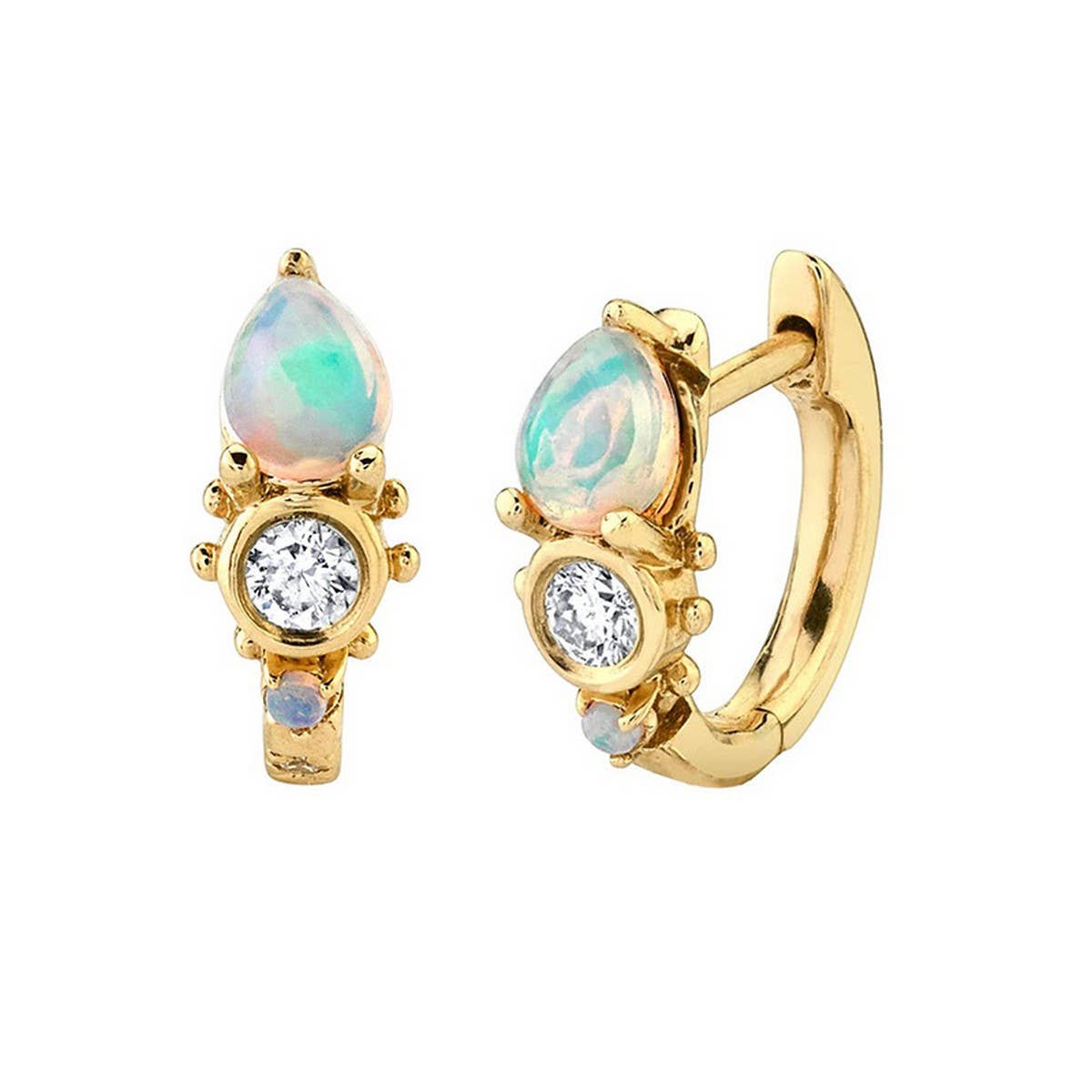 DROP SHAPED OPAL AND DIAMOND EARRINGS_CWAJE1754
