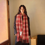 ANGORA RED SCARF FOR WOMEN WINTER WARMTH STYLE_CWASC2297