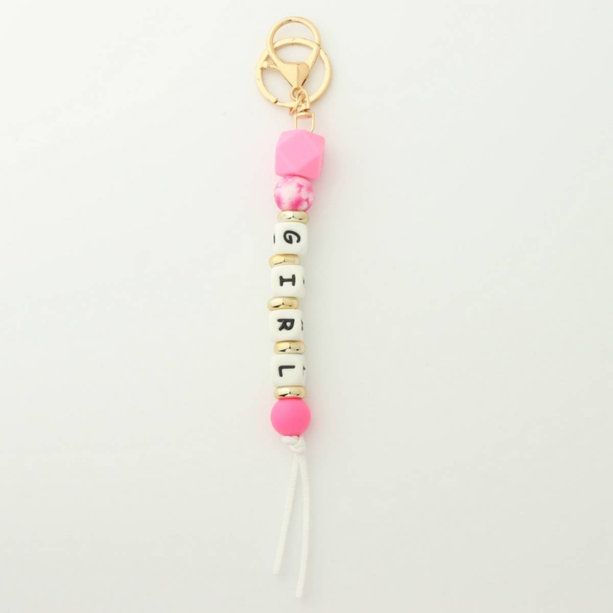 SILICONE BEAD KEYCHAIN WITH LETTER AND WOODEN DISC_CWAB5104