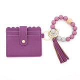 SILICONE BEAD BRACELET CARD BAG TASSEL KEYCHAIN_CWAJE0656