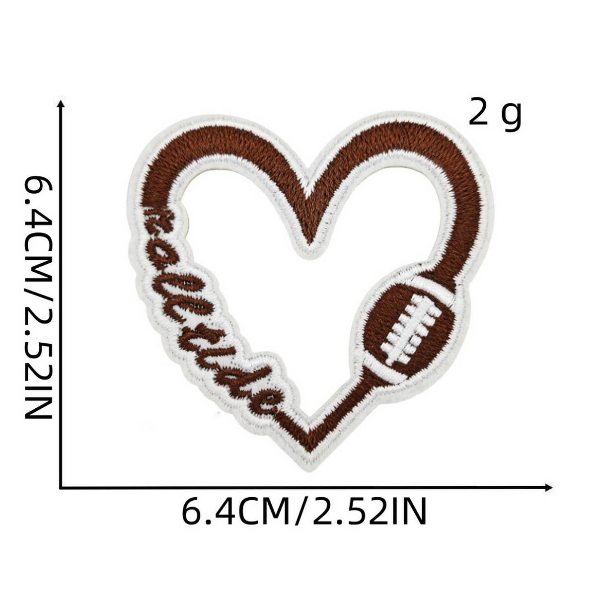 FOOTBALL BADGE HEART ACCESSORY PATCH_CWMM4055