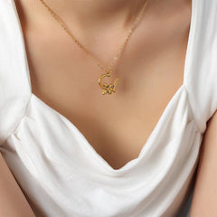 HEART BUTTERFLY FLOWER DESIGN EARRINGS NECKLACE_CWAJE1079