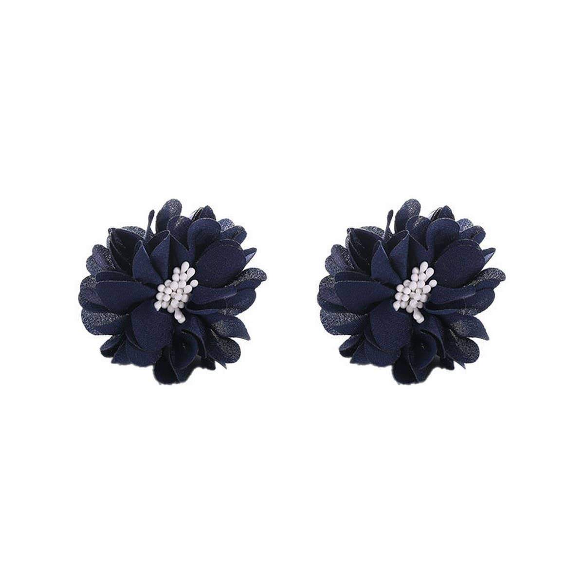 HANDMADE FABRIC FLOWER STUD EARRINGS MINIMALIST_CWMM6257