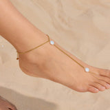 18K GOLD PEARL CHAIN ANKLET RING STAINLESS STEEL_CWAJE4847
