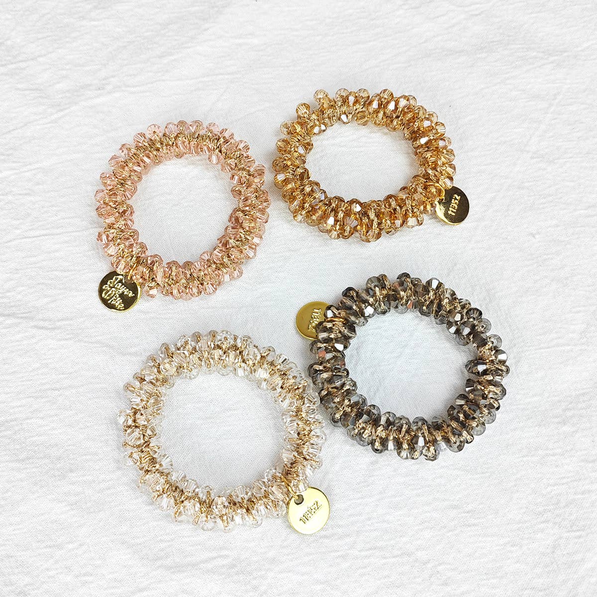 BEADED CRYSTAL HAIR TIE BRACELET FOR WOMEN_CWAHA0131