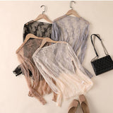 SEXY MESH BLOUSE LONG SLEEVE LACE TOP FOR WOMEN_CWTBLL3619