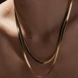 SNAKE CHAIN COMBINATION MULTI LAYERED NECKLACE_CWMM3621
