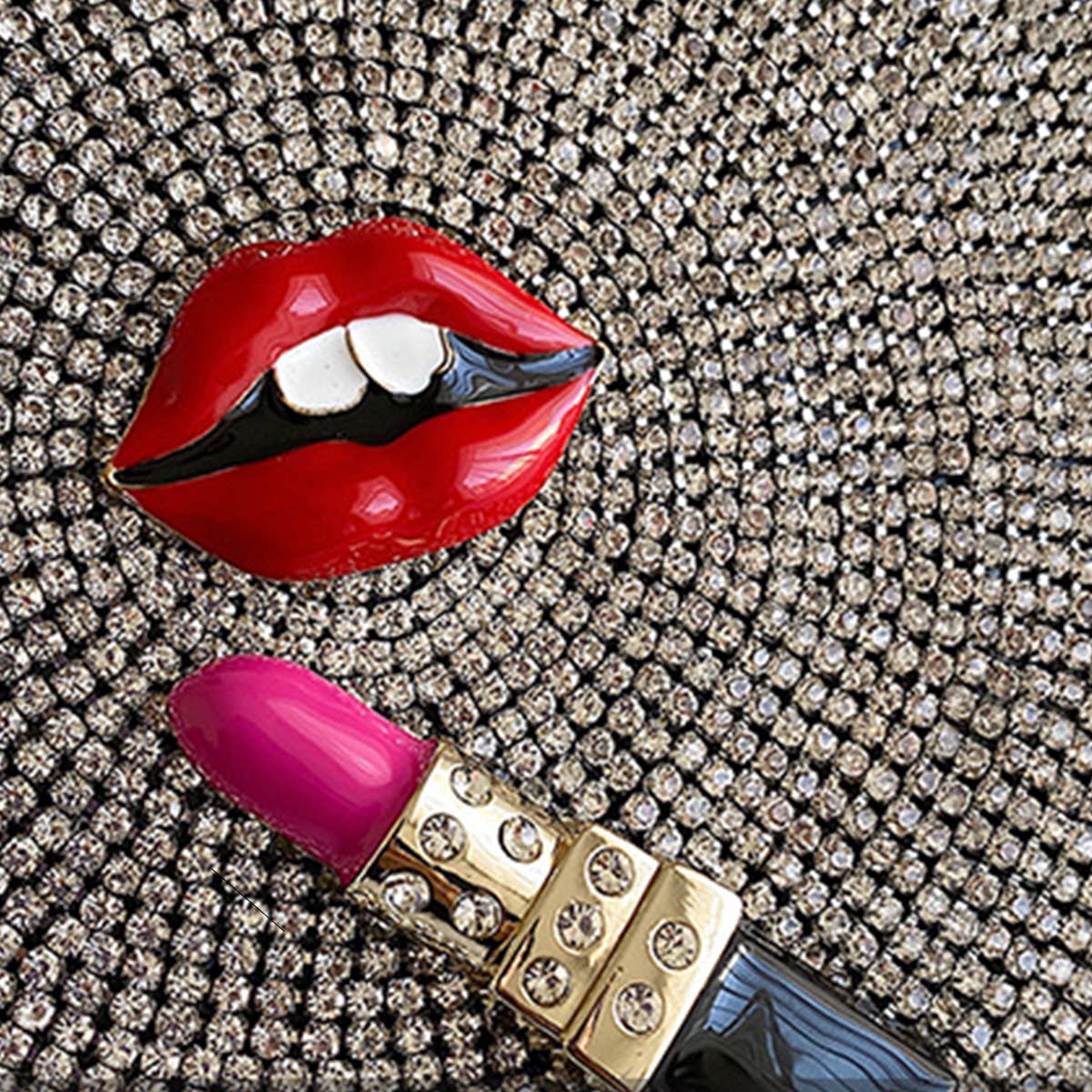 Fashion Diamond Lipstick Chain Shoulder Bag_Cwab0994