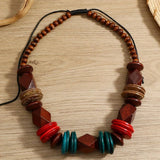 RETRO ETHNIC STYLE COLORFUL COCONUT SHELL NECKLACE_CWMM4433