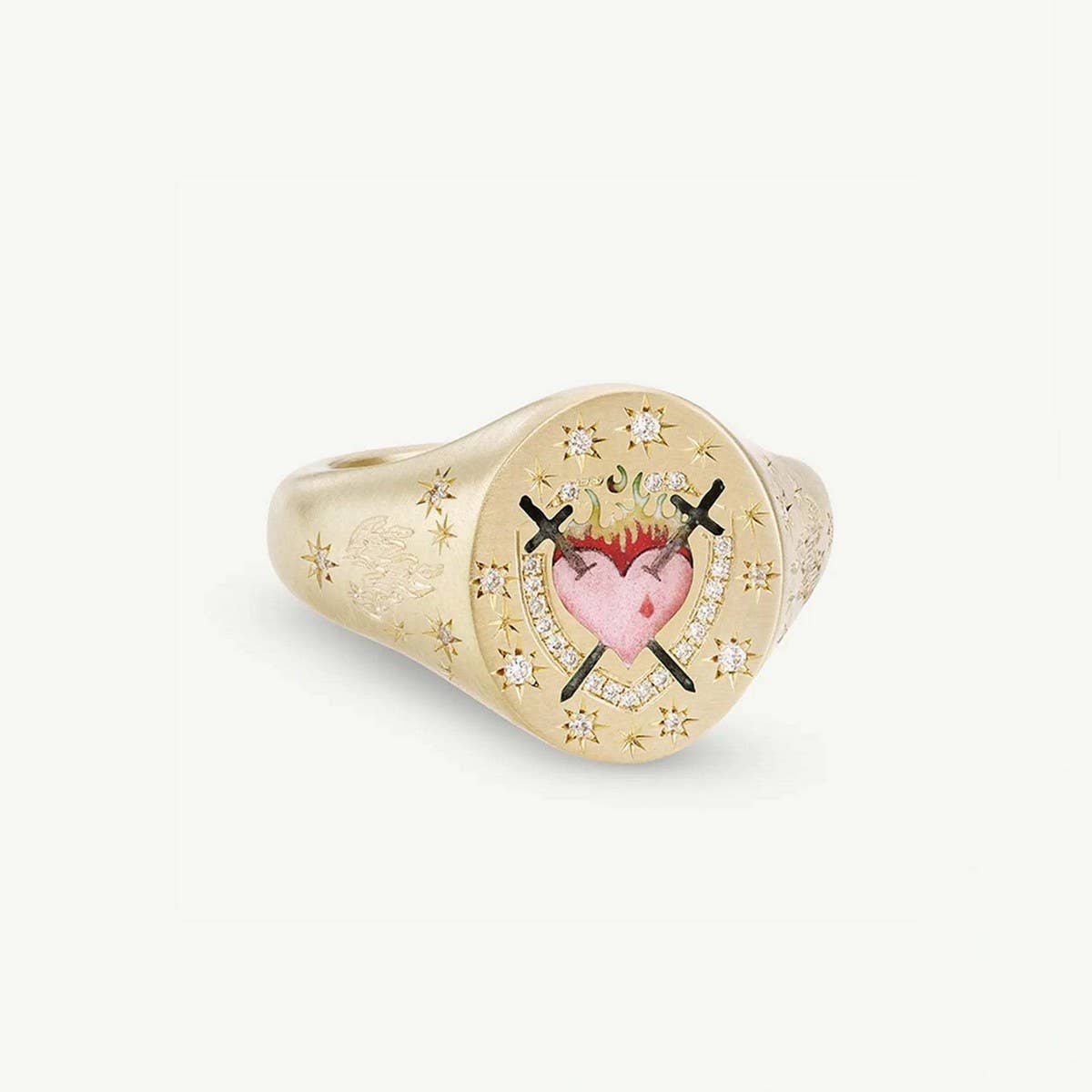 STAINLESS STEEL FASHION PAINTED RHINESTONE RING_CWMM5706