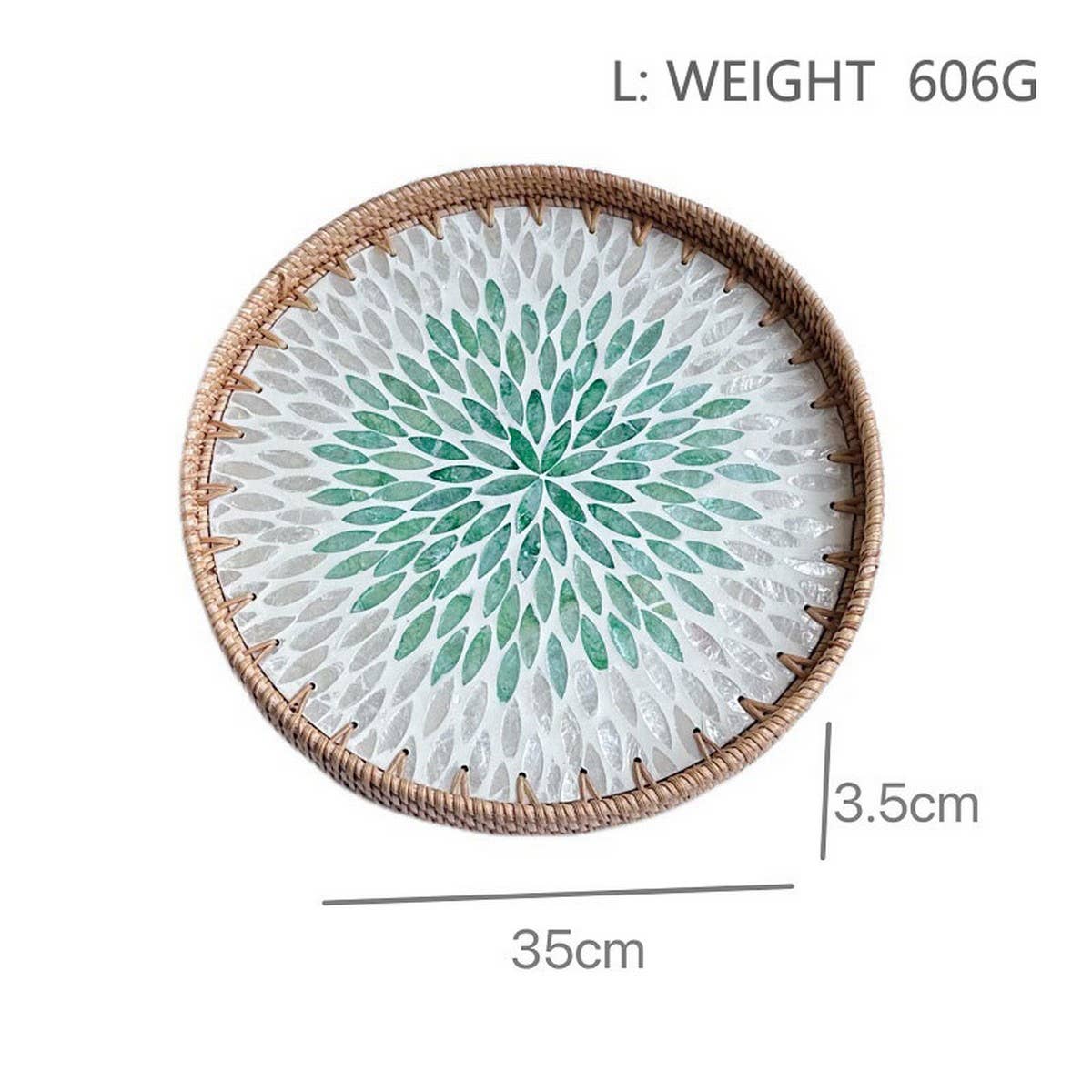 RATTAN FRUIT PLATE TEA ROOM SHELLBASKET ROUND PLATE_CWMM4495