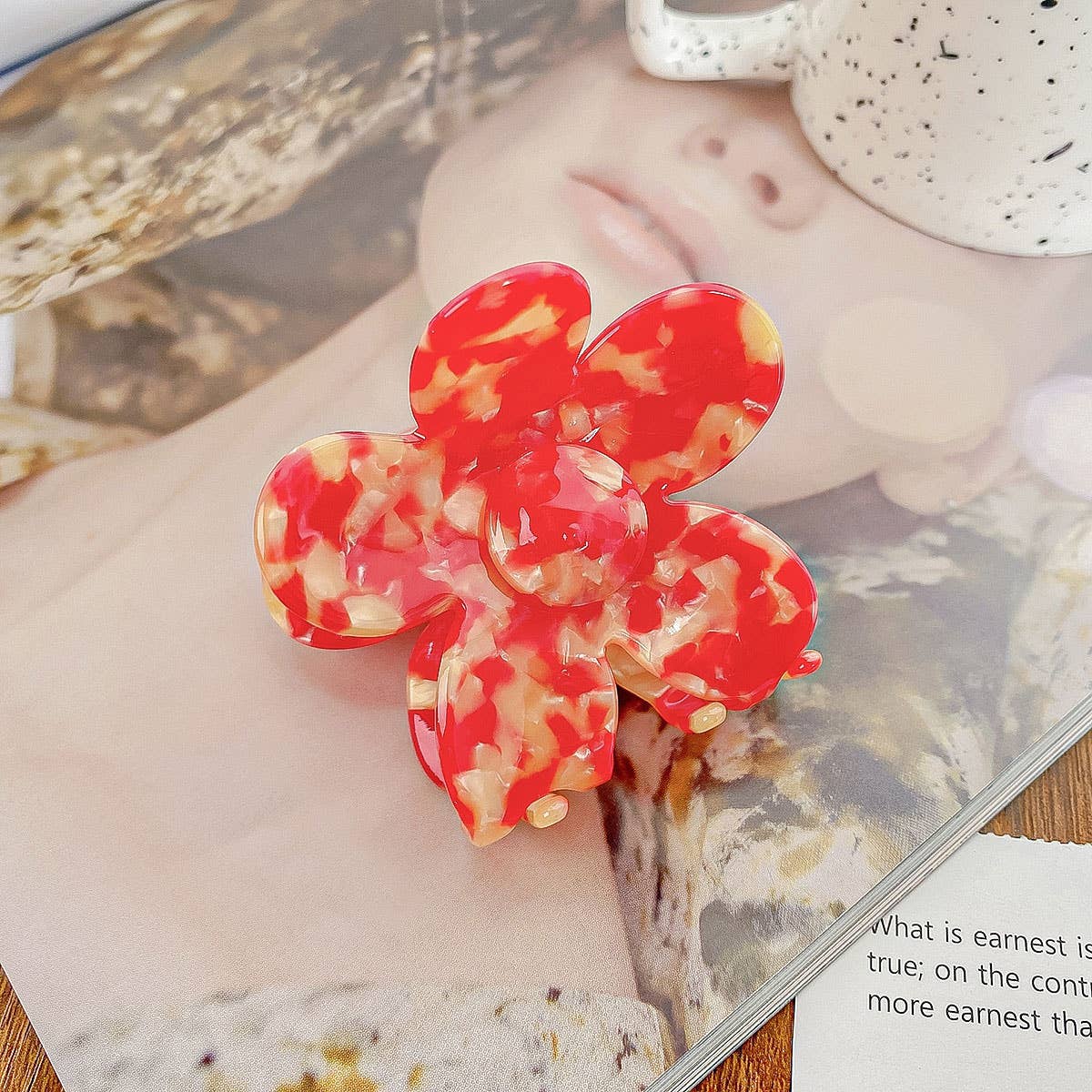 2 7 FLOWER TORTOISE SHELL HAIR CLAW CLIPS_CWAHA0383