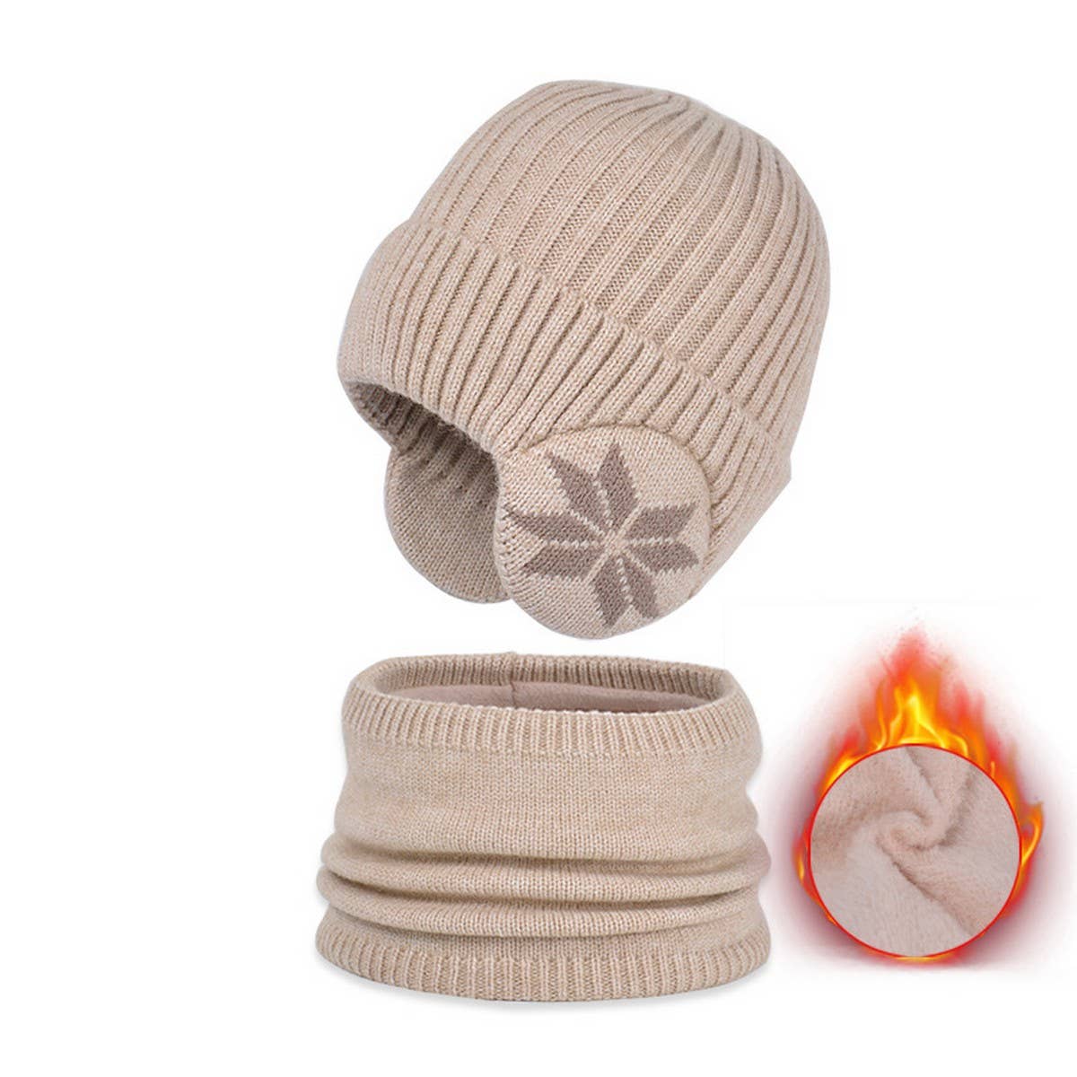 PLUSH WARM HAT AND SCARF TWO PIECE SET_CWASC1134