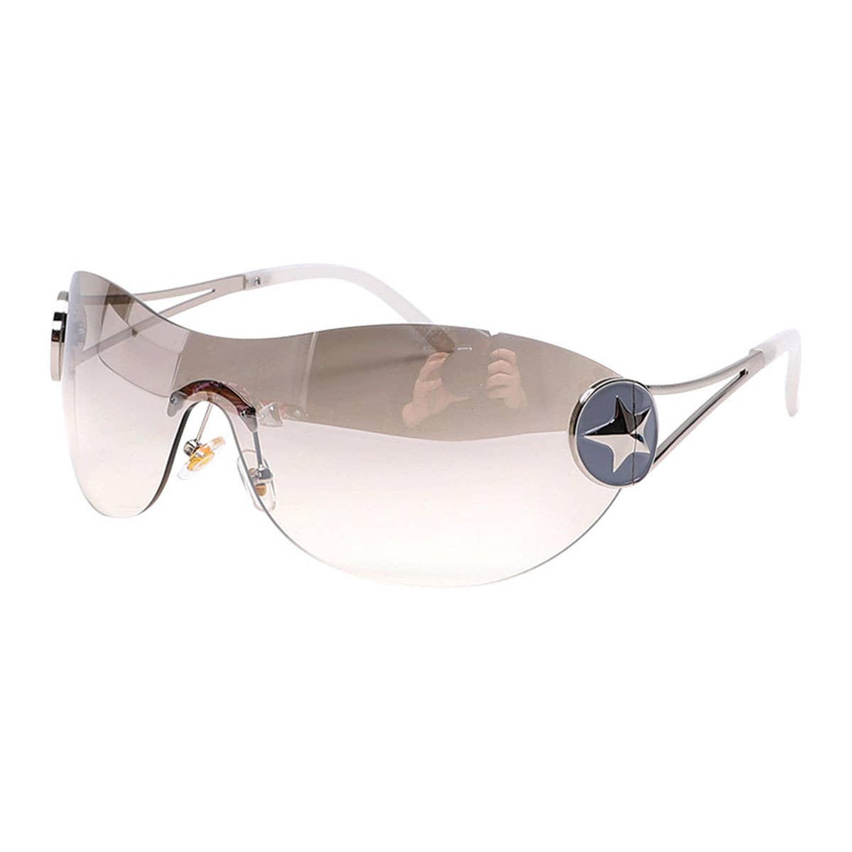 Y2K Large-Frame Sunglasses Withve-Pointed Stars_Cwasg0151