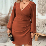 AUTUMN LADY CHIC DRESS SHORT AND CLASSY_CWDSD8517