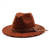 LEOPARD PRINT JAZZ HAT WOOLEN HAT WIDE BRIM HAT_CWAH2544