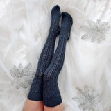 2024 NEW HOLLOW PATTERN LONG STACKED SOCKS_CWMS0851