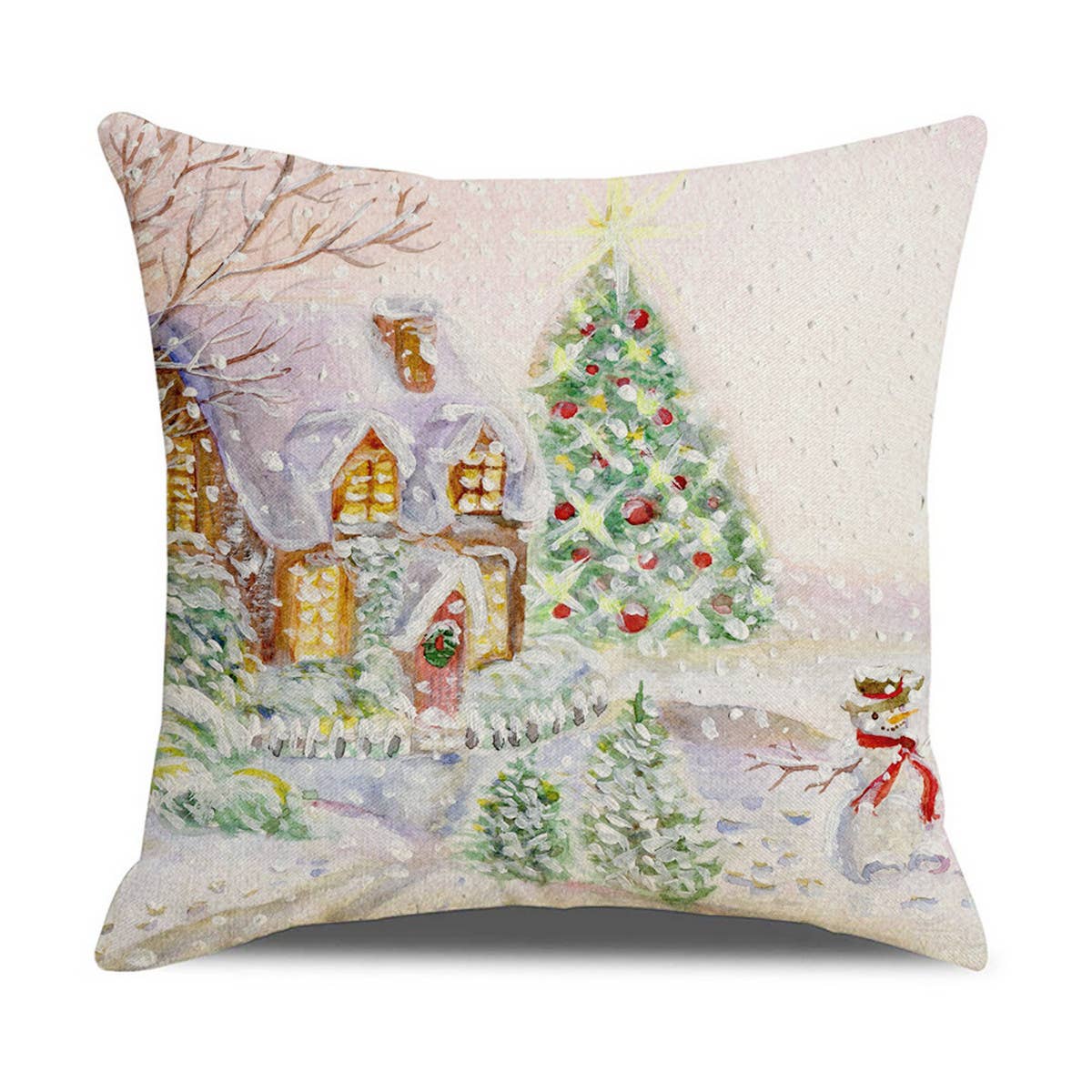 PINK ELK CHRISTMAS PILLOWCASE_CWMM1382