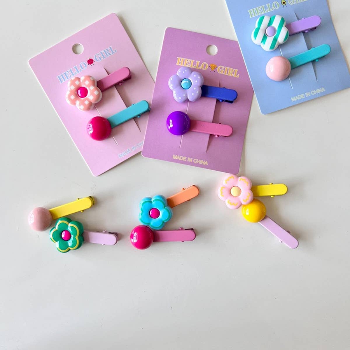 CHILDRENS FLOWER ROUND BEAD HAIRPIN_CWAHA1821