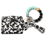MEN S COW PRINT WALLET KEYCHAIN WITH SILICONE BEADS_CWAB4994