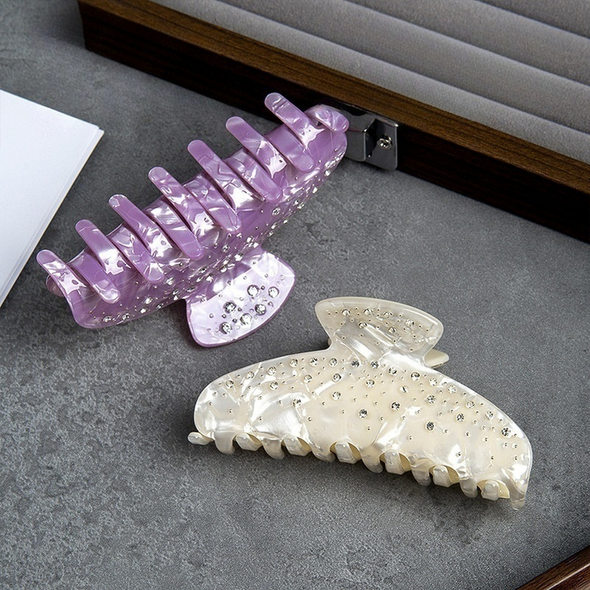 PINK RHINESTONE HAIR CLAW ELEGANT INS LUXURY CLIP_CWAHA2635