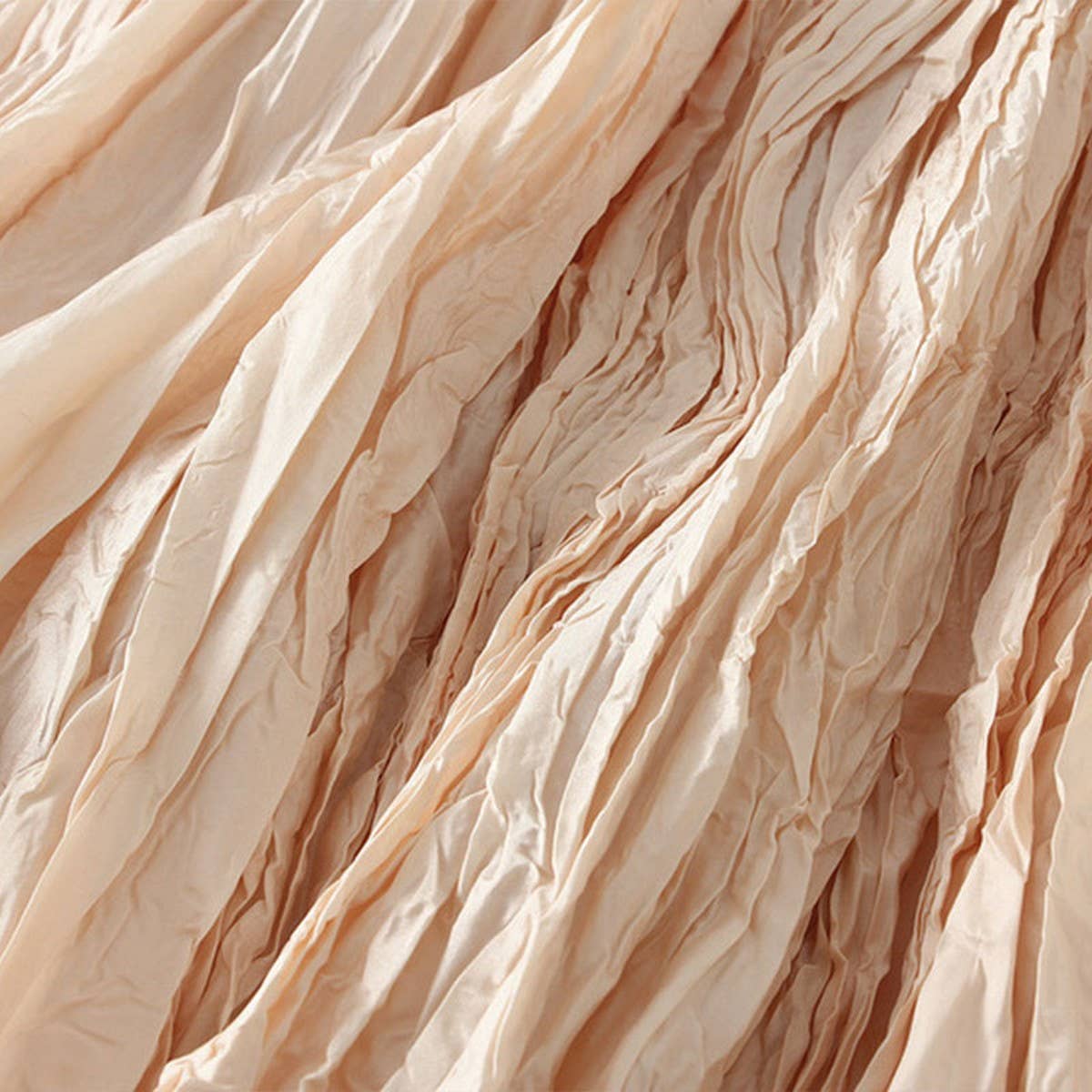 LOOSE PLEATED A LINE FLARED CASUAL MIDI SKIRT_CWBMS0399