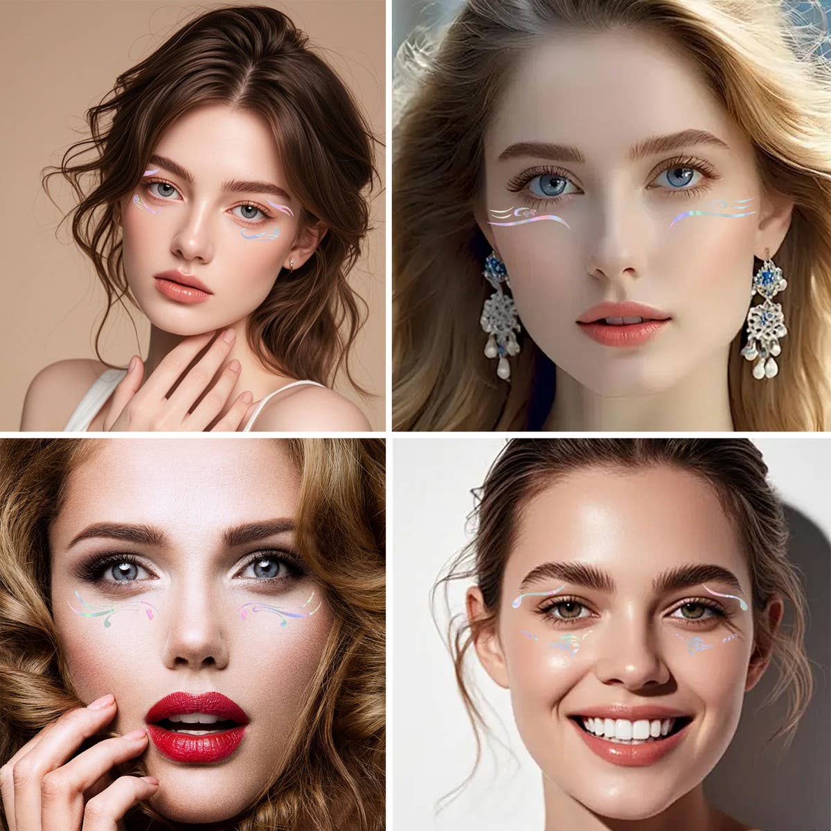 HOLOGRAPHIC EYELINER TATTOO STICKERS FOR RAVES_CWMM8249