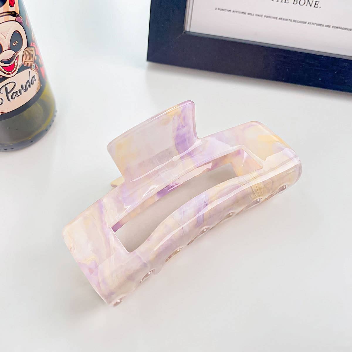 ACRYLIC INK HAIR CLAW LARGE HOLLOW SHARK CLIP_CWAHA0393