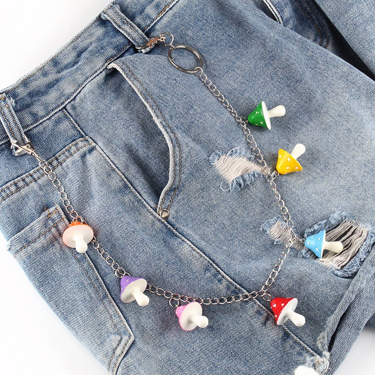COLORED MUSHROOM HEAD PENDANT PANTS CHAIN_CWMM0675