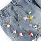 COLORED MUSHROOM HEAD PENDANT PANTS CHAIN_CWMM0675